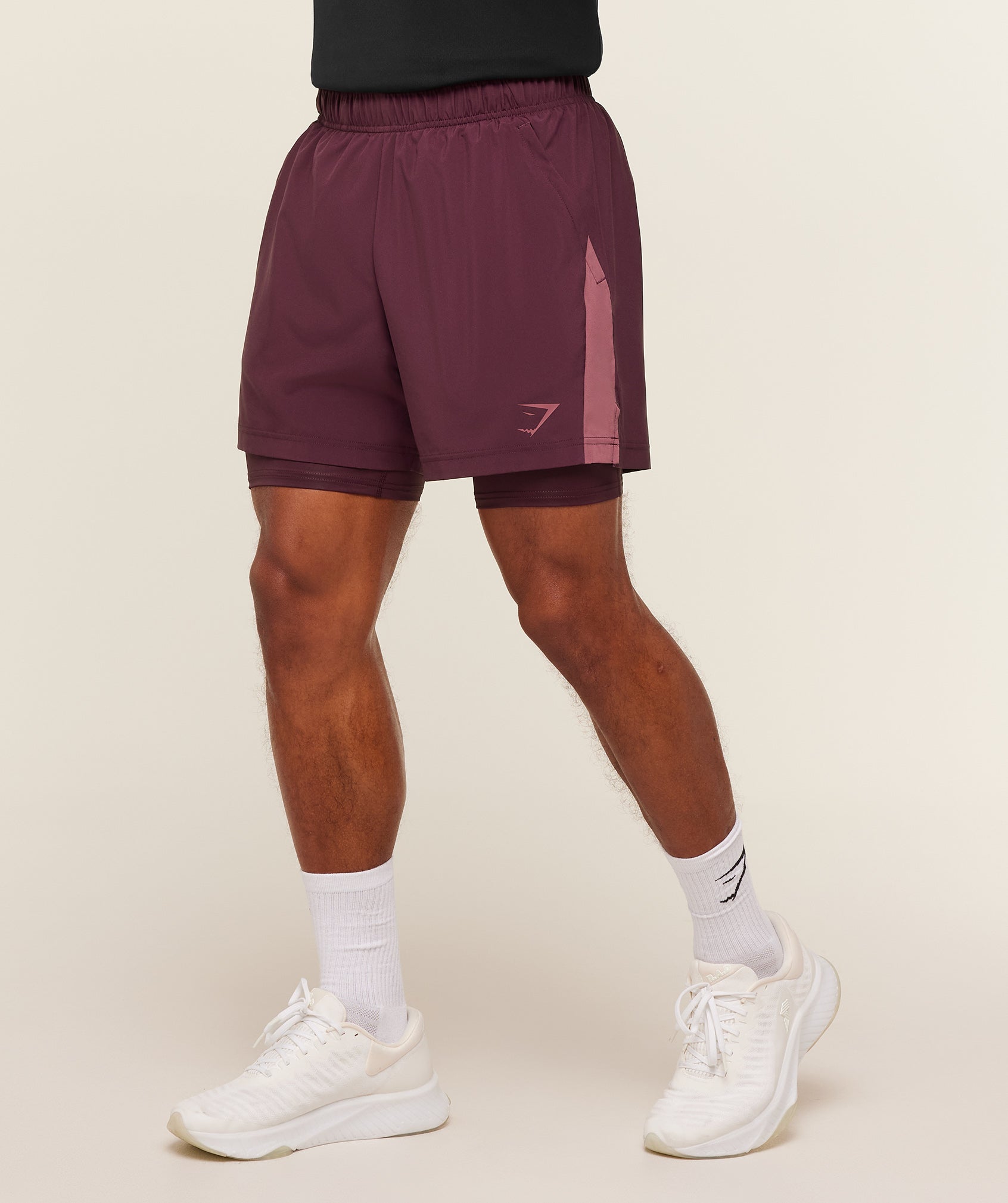 1 Shorts in Impact Burgundy/Reset Pink